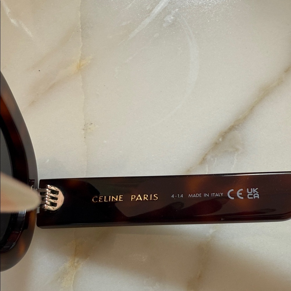 Celine Tortoise Oval Sunglasses with Dark Lenses - Picture 6 of 6